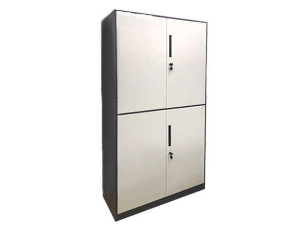 通双节文件柜-(窄边灰白)