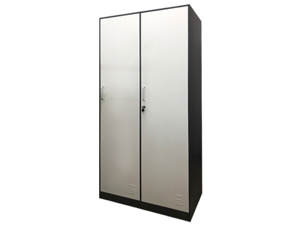 弓拉二门更衣柜-(窄边灰白)